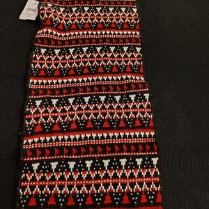 J. Jill Red and Black Long Geometric Scarf